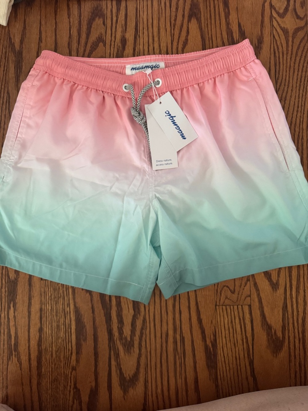 Marmagic Ombre Pink to Mint Swim Trunks